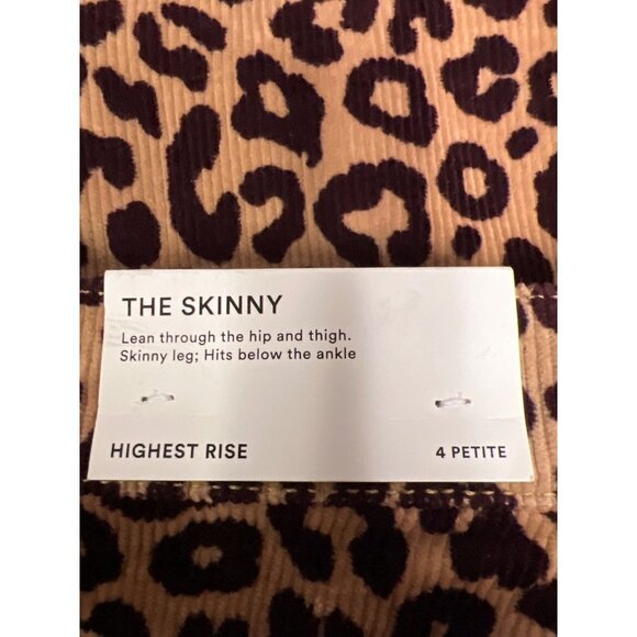 NEW! Ann Taylor Skinny High Rise Cheetah Animal Print Corduroy Pants Women's 4 - Picture 11 of 11